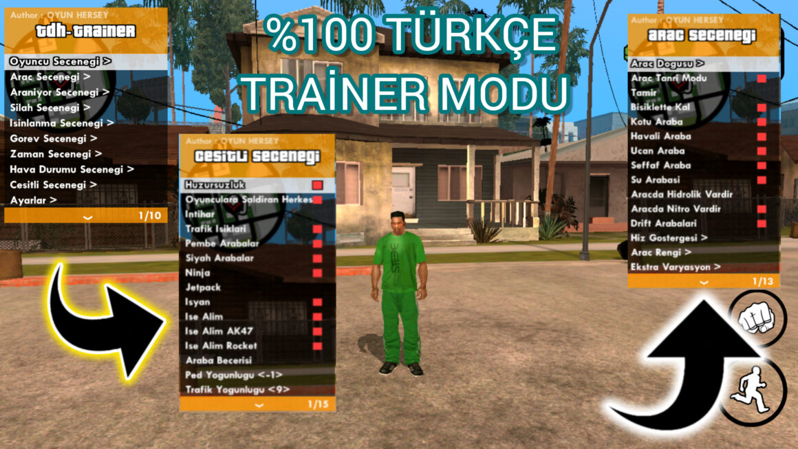 GTA SA Android v3 Türkçe Trainer MOD